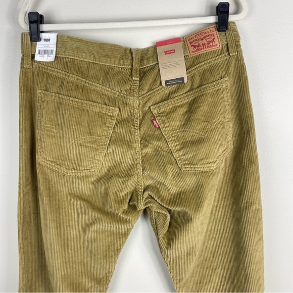 Levis Women Straight Leg 32x30 Corduroy Tan Stretch High Rise Retro Classic Pant - Picture 3 of 10